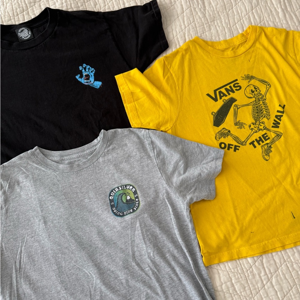 Quiksilver Vans Santa Cruz Kids T Tee Shirt Lot of 3 - S L